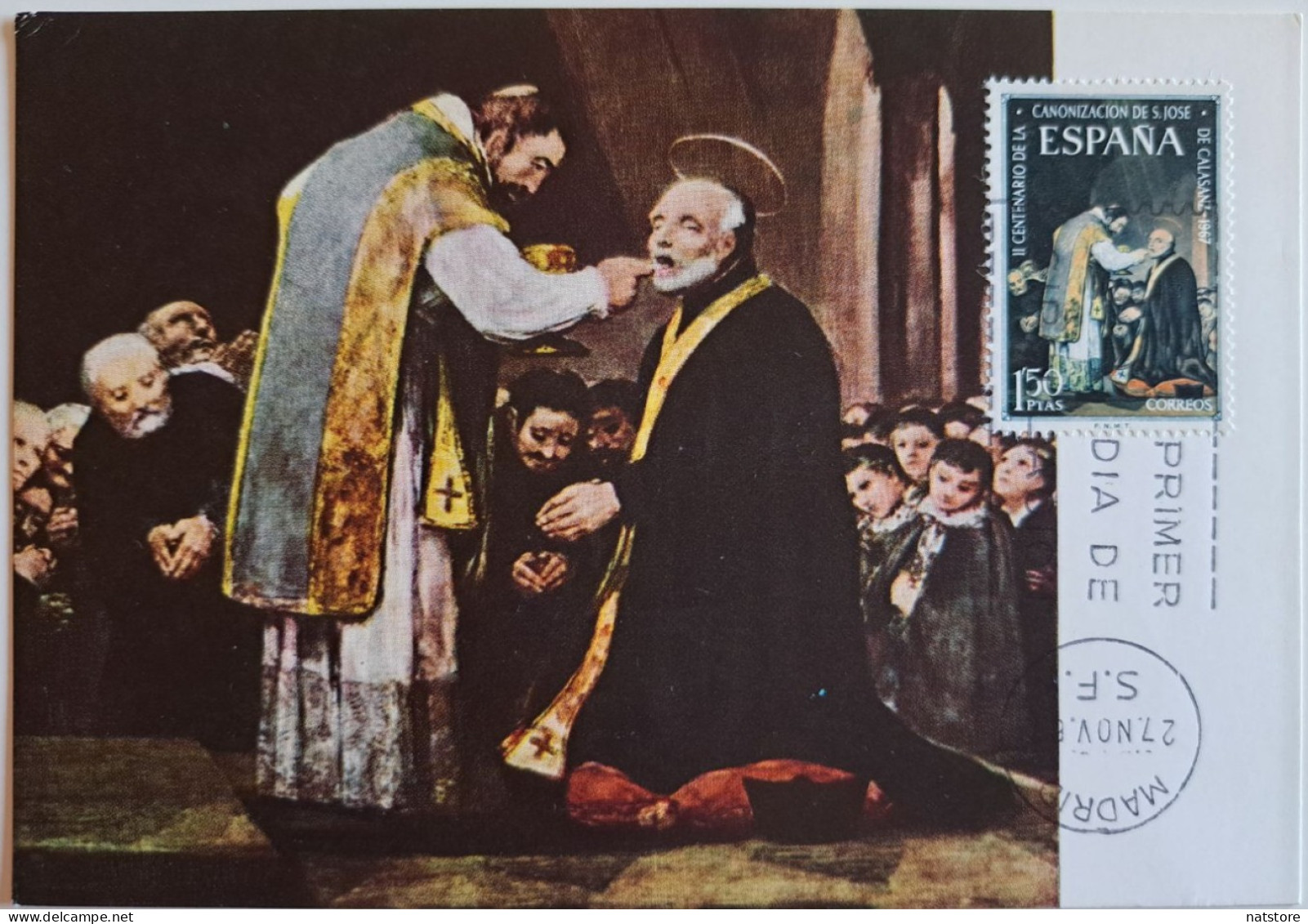 1967.. SPAIN.. MAXIMUM CARD..The 20th Anniversary Of The Canonization Of Jose De Calasanz - Tarjetas Máxima