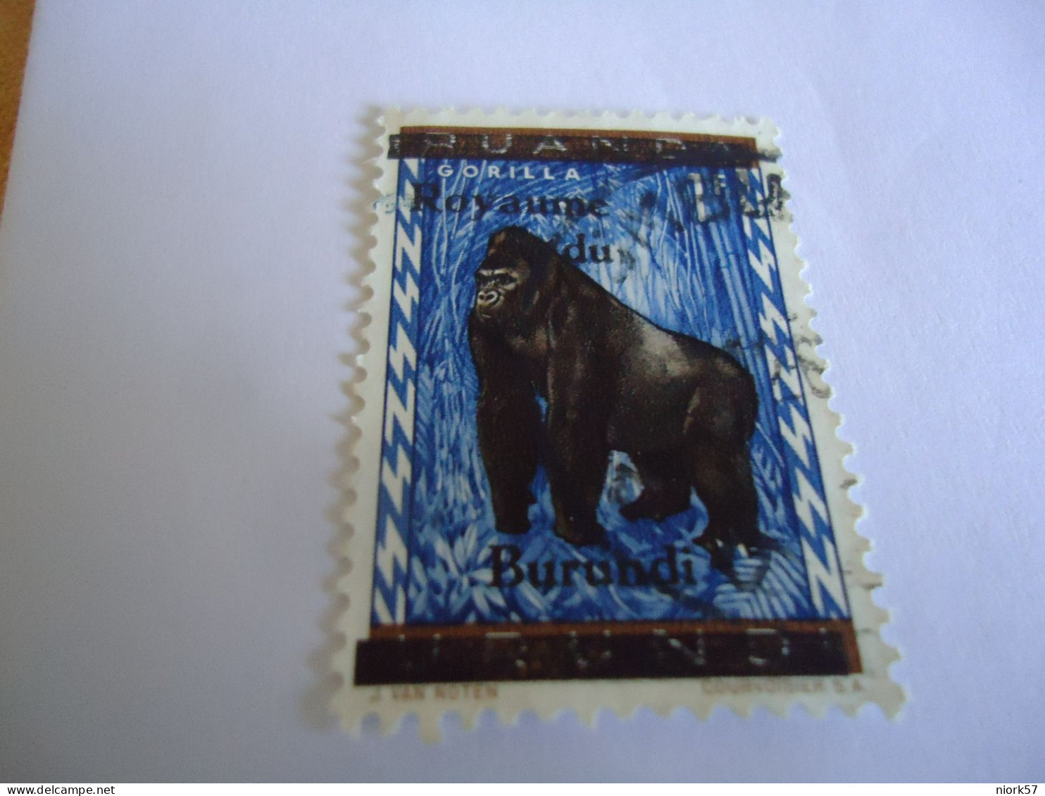 RWANTA -URUNDI USED STAMPS  OVERPRINT  GORILLAS - Gorilla's