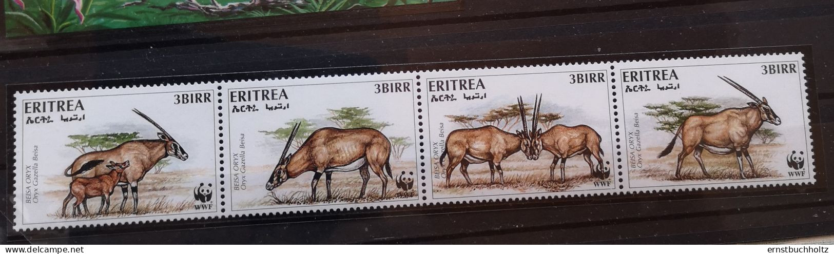 Eritrea 1996 Oryx Antilope Mi 87/90** WWF ZD - Erythrée