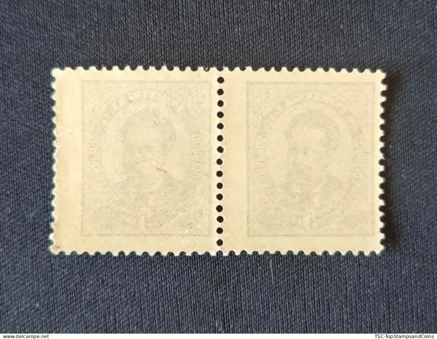 POR0060cMNHx2h2 - King D. Luís I Frontal View - New Values - Pair Of 5 Reis MNH Stamps - Portugal - 1887 - Neufs