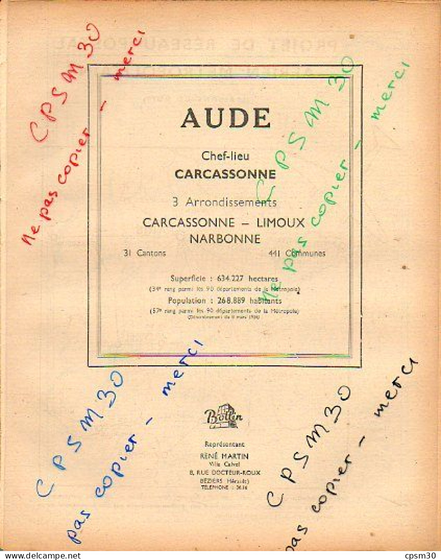 ANNUAIRE - 11 - Département Aude - Année 1947 - édition Didot-Bottin - 96 Pages - Telefonbücher