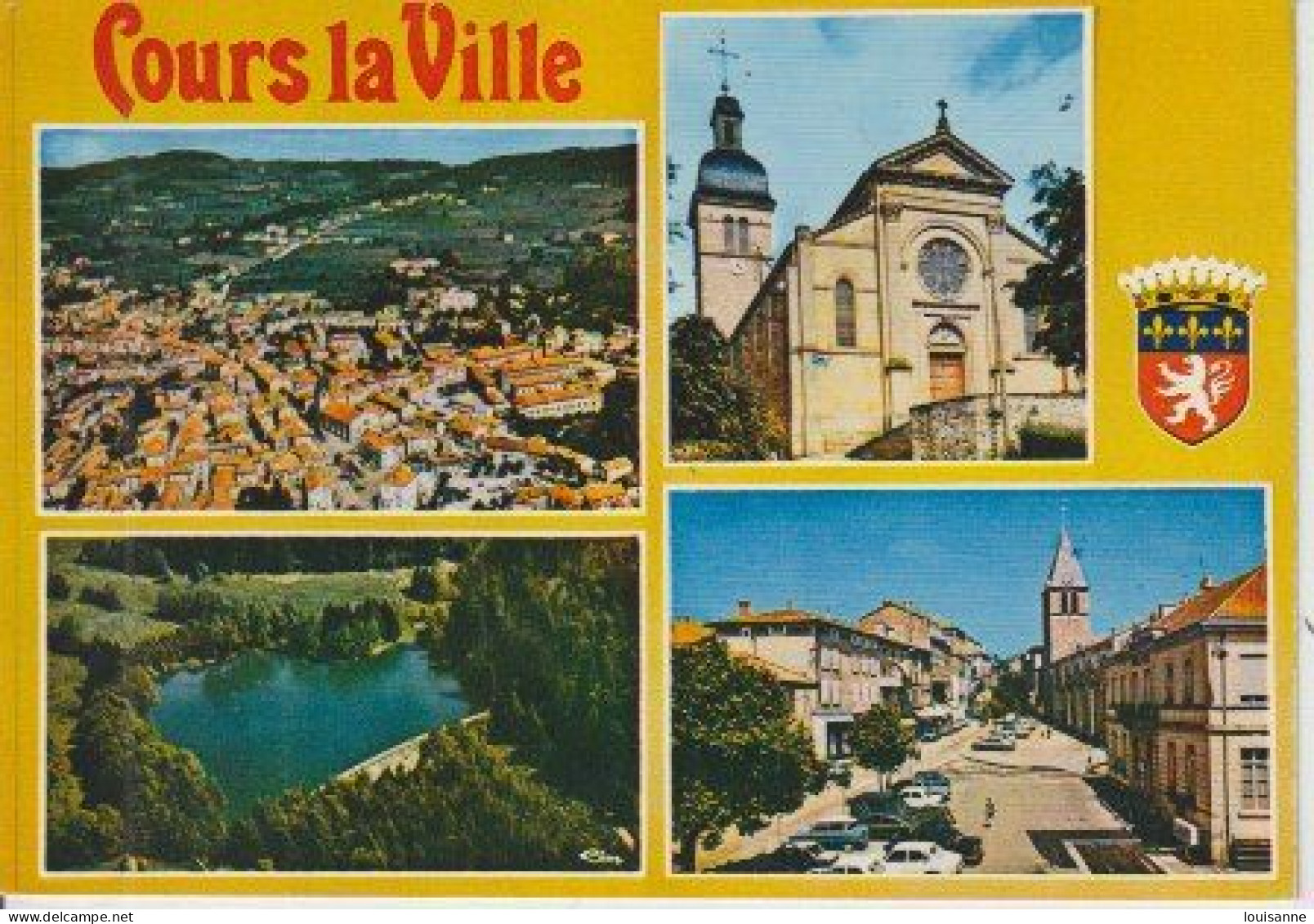 COURS -LA -VILLE  ( 69 )   C P M   4   VUES  ( Dont  1 Vues  Gén )    23 / 7 /79  ) - Cours-la-Ville