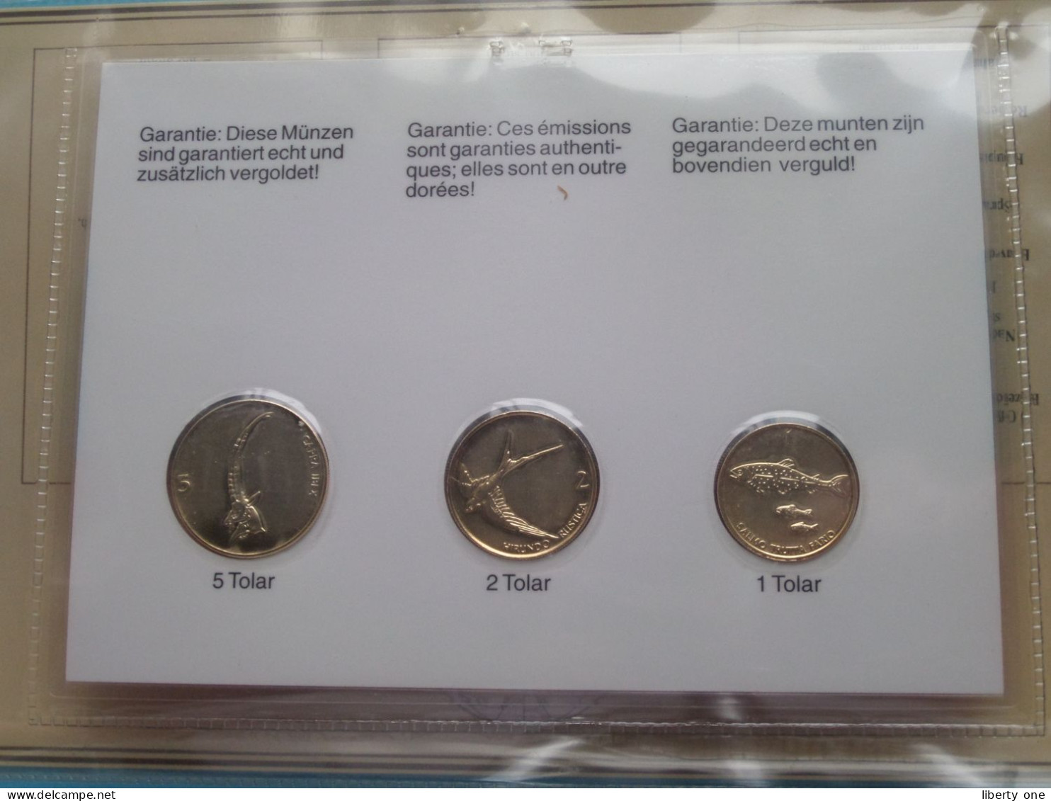 Set Of 3 Coins > SLOVENIË ( DETAIL > Voir / See SCANS ) Gold Plated ! - Eslovenia