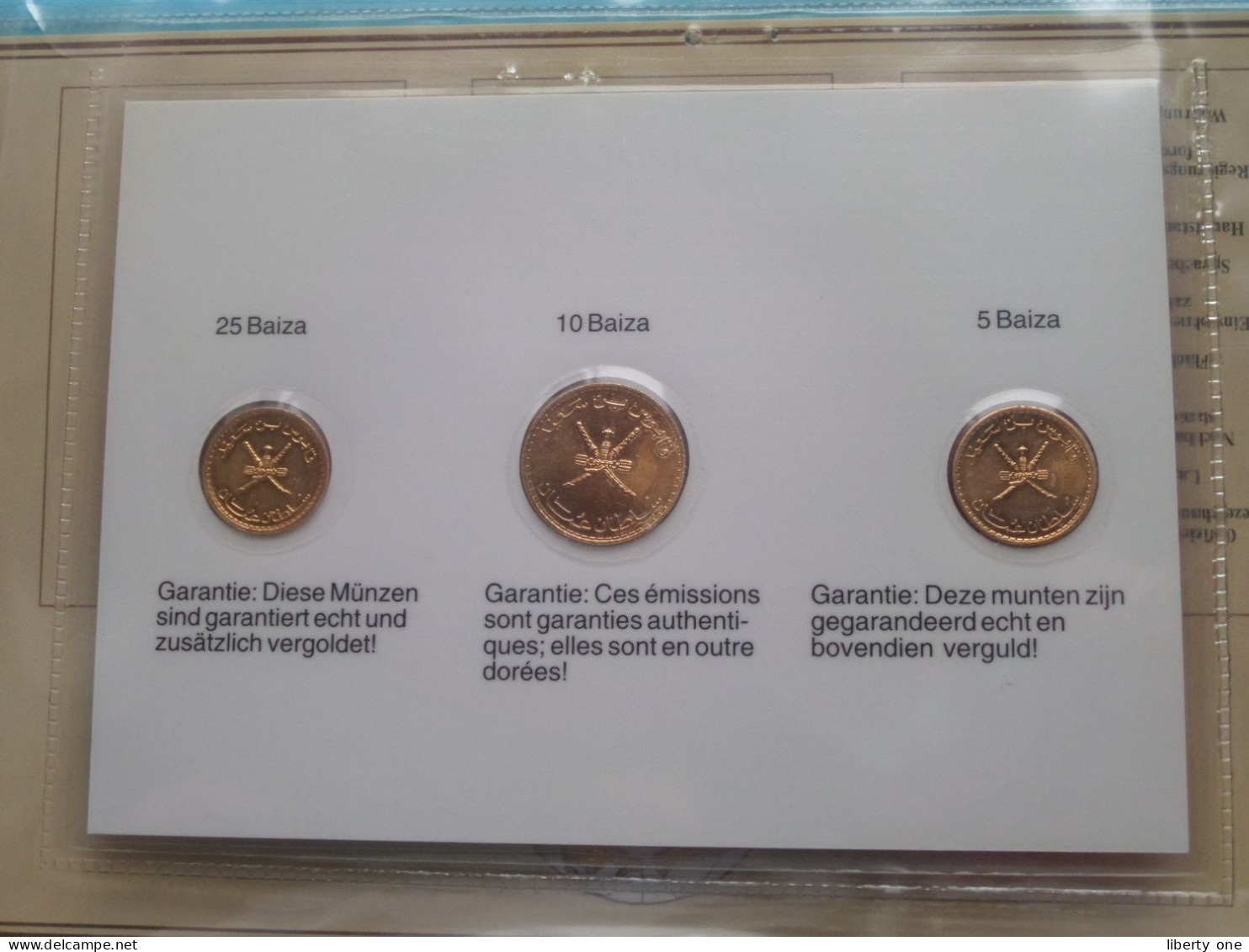 Set Of 3 Coins > OMAN ( DETAIL > Voir / See SCANS ) Gold Plated ! - Oman