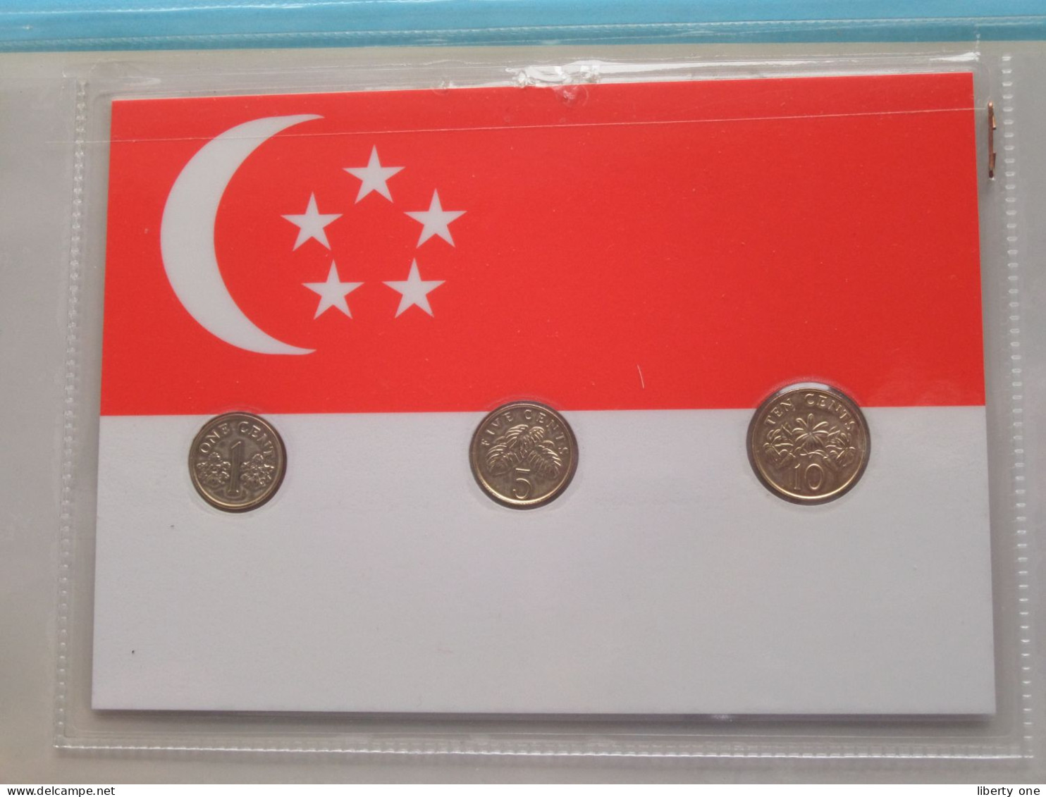 Set Of 3 Coins > SINGAPORE ( DETAIL > Voir / See SCANS ) Gold Plated ! - Singapur