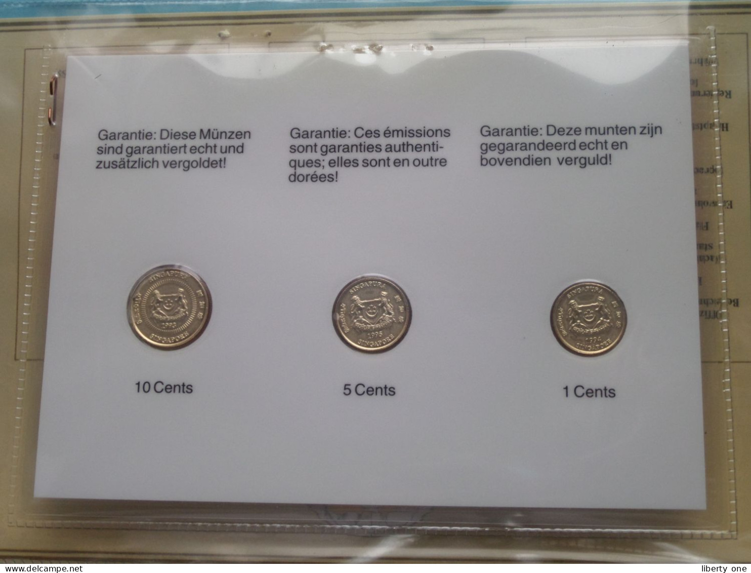 Set Of 3 Coins > SINGAPORE ( DETAIL > Voir / See SCANS ) Gold Plated ! - Singapour