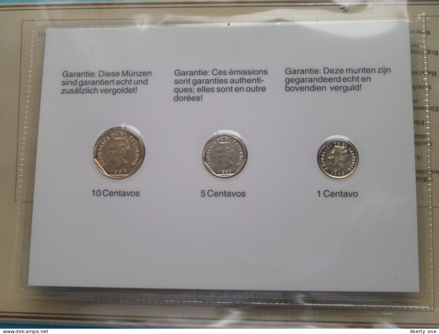 Set Of 3 Coins > EL SALVADOR ( DETAIL > Voir / See SCANS ) Gold Plated ! - Salvador