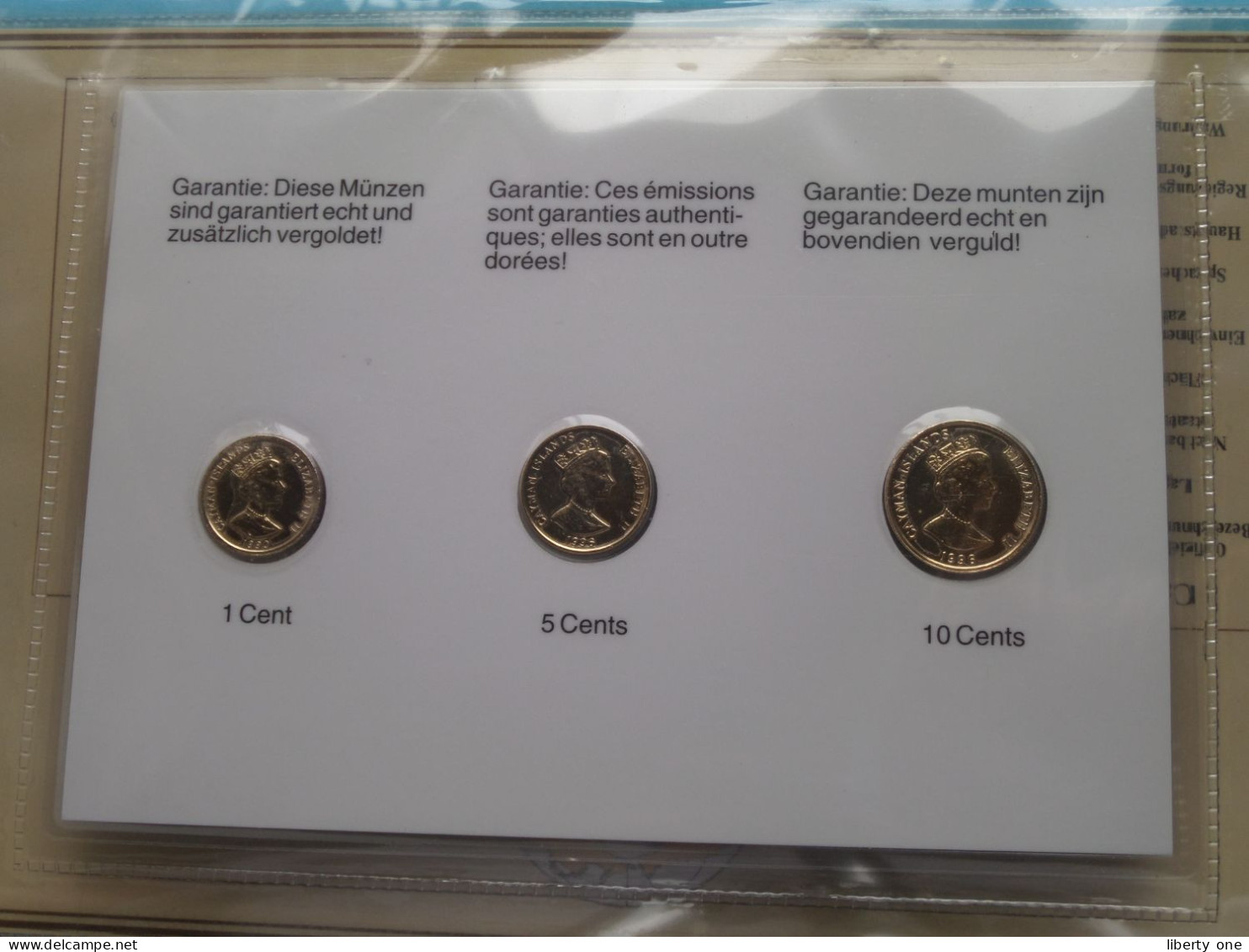 Set Of 3 Coins > CAYMAN ISLANDS ( DETAIL > Voir / See SCANS ) Gold Plated ! - Cayman Islands