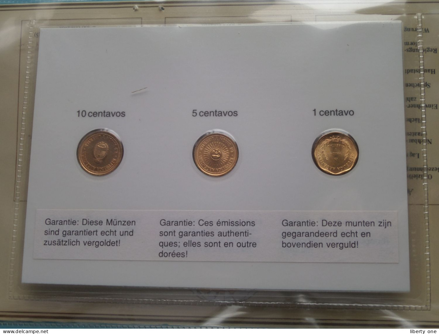 Set Of 3 Coins > ARGENTINIË ( DETAIL > Voir / See SCANS ) Gold Plated ! - Argentine