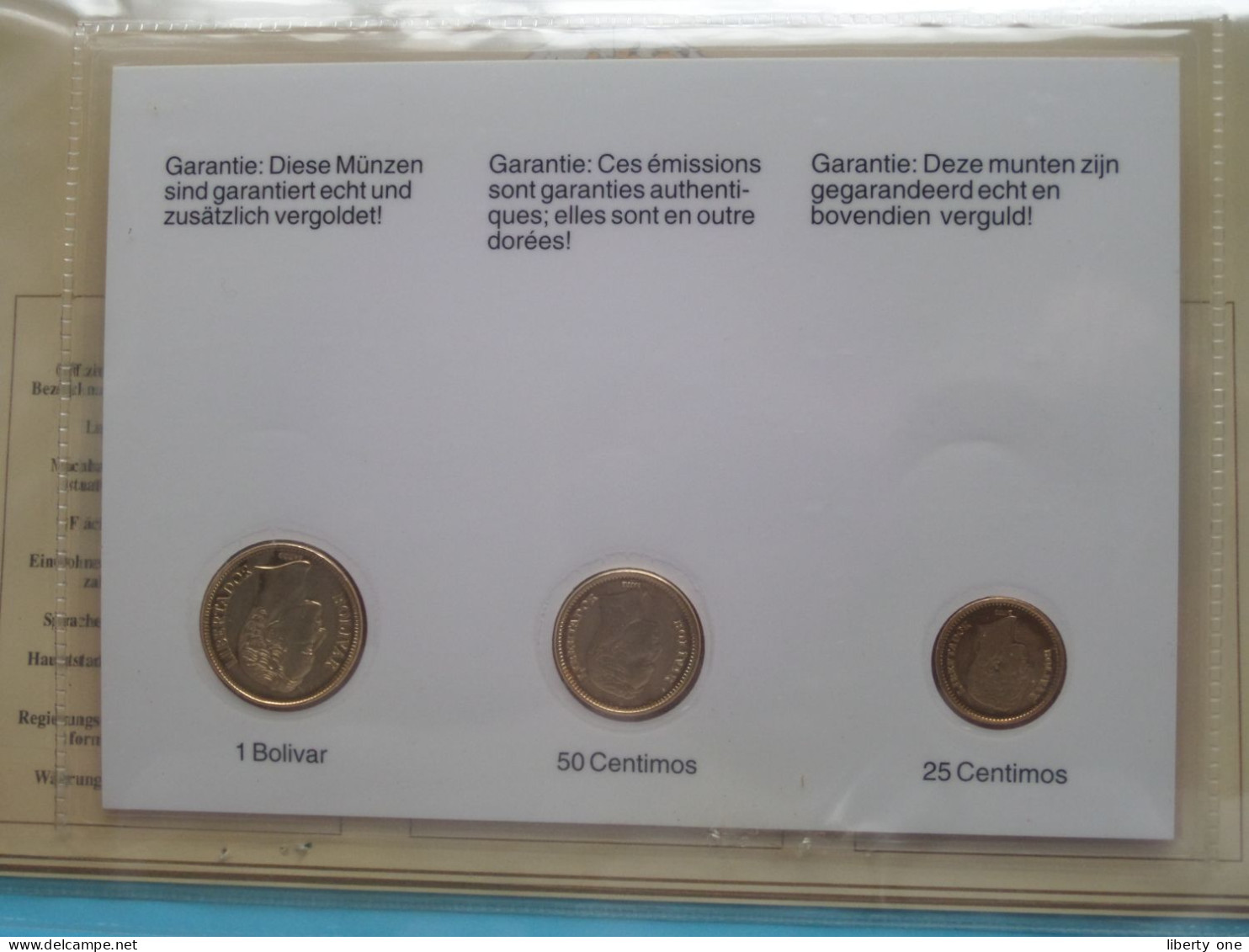 Set Of 3 Coins > VENEZUELA ( DETAIL > Voir / See SCANS ) Gold Plated ! - Venezuela