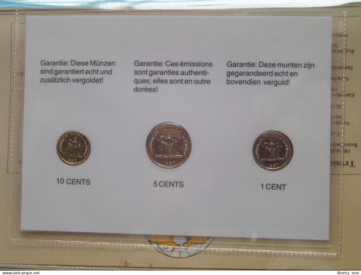 Set Of 3 Coins > TRINIDAD & TOBAGO ( DETAIL > Voir / See SCANS ) Gold Plated ! - Trinité & Tobago