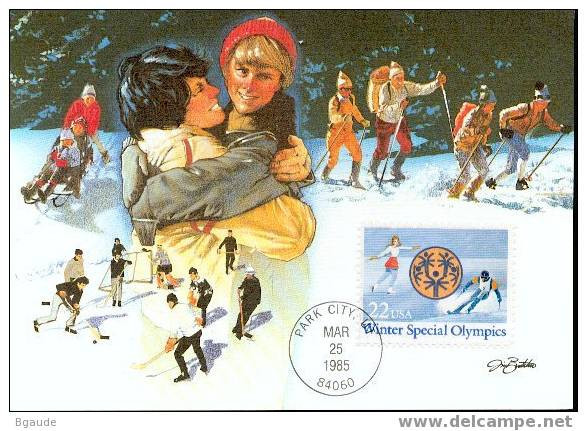 ETATS UNIS CARTE MAXIMUM NUM.YVERT  1571 SPORT JEUX OLYMPIQUES POUR HANDICAPES - Maximumkarten (MC)