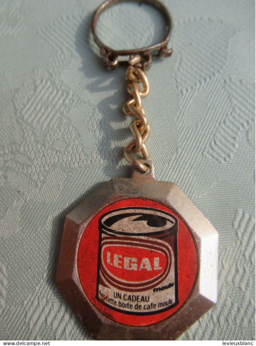 Porte-Clé Publicitaire Ancien/Café /LEGAL/Un Cadeau Dans Cette Boite De Café / Métallique/ Vers 1960-1970   POC586 - Key-rings