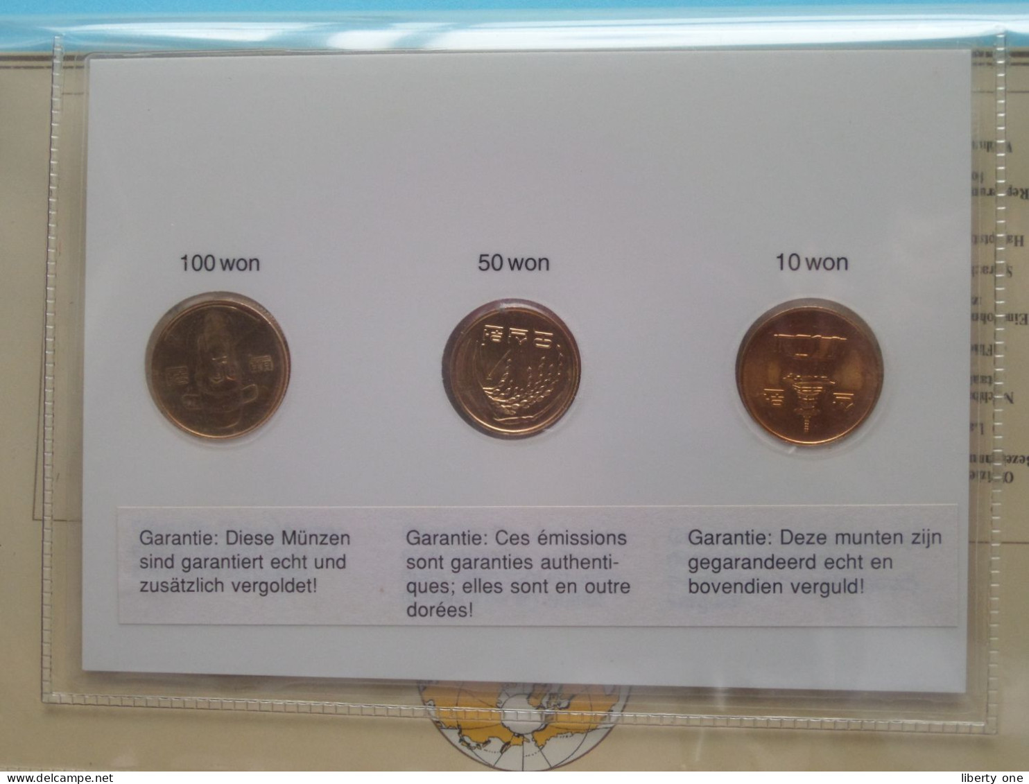 Set Of 3 Coins > ZUID-KOREA ( DETAIL > Voir / See SCANS ) Gold Plated ! - Corea Del Sud