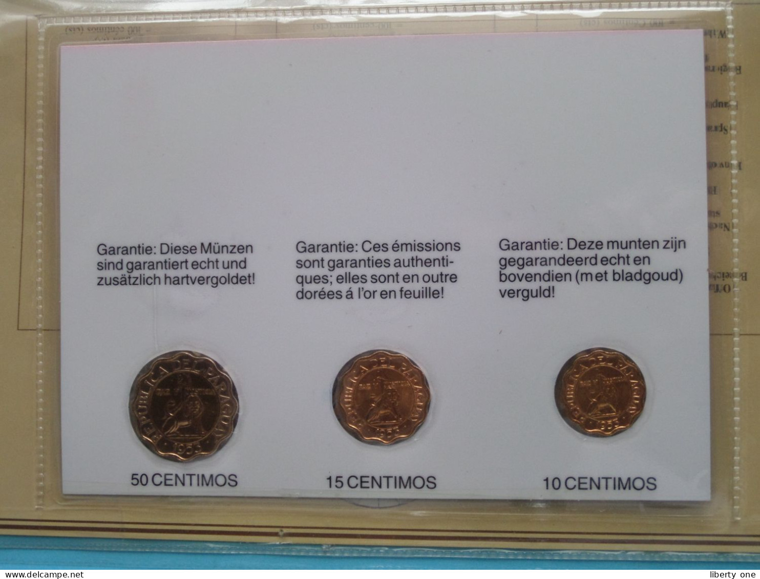 Set Of 3 Coins > PARAGUAY ( DETAIL > Voir / See SCANS ) Gold Plated ! - Paraguay