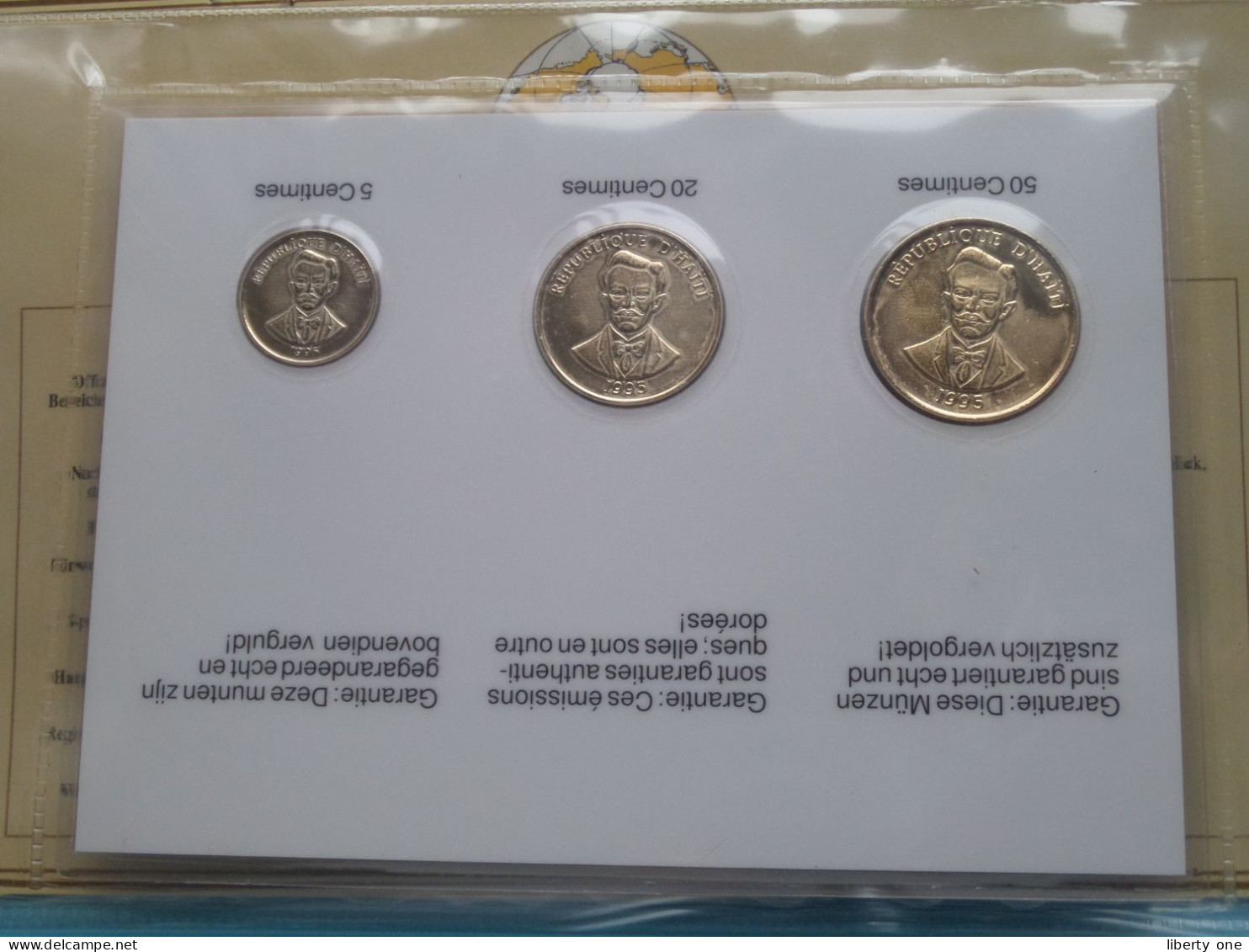 Set Of 3 Coins > HAÏTI ( DETAIL > Voir / See SCANS ) Gold Plated ! - Haití