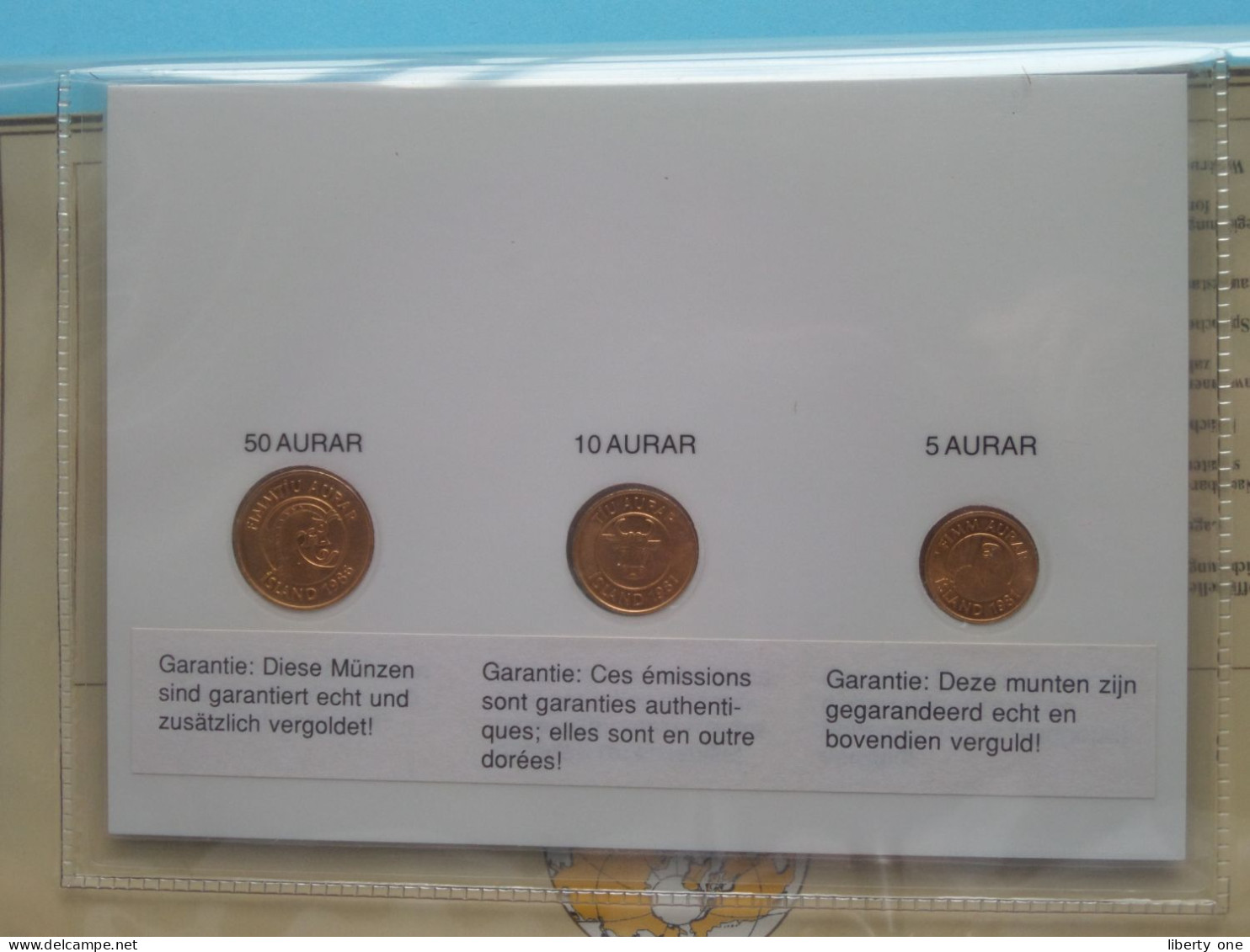 Set Of 3 Coins > IJSLAND ( DETAIL > Voir / See SCANS ) Gold Plated ! - Islandia