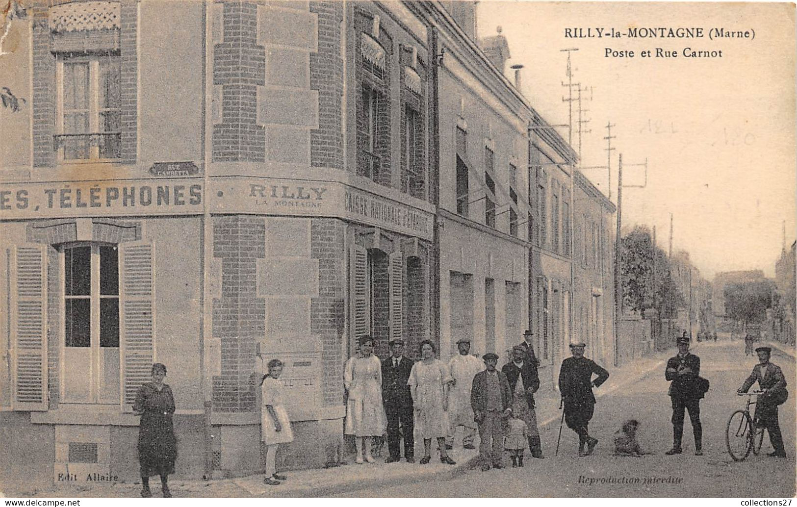 51-RILLY-LA-MONTAGNE-POSTE ET RUE CARNOT - Rilly-la-Montagne