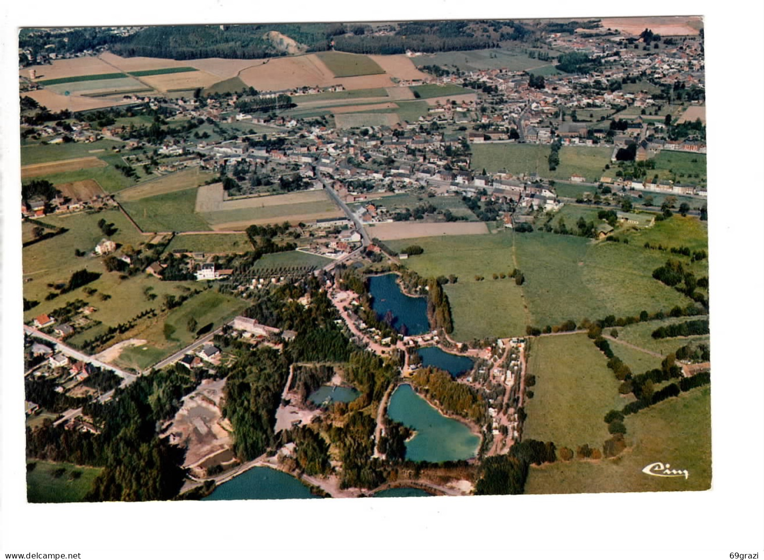 Epinois Panorama Aérien Les Etangs Et Le Camping - Binche