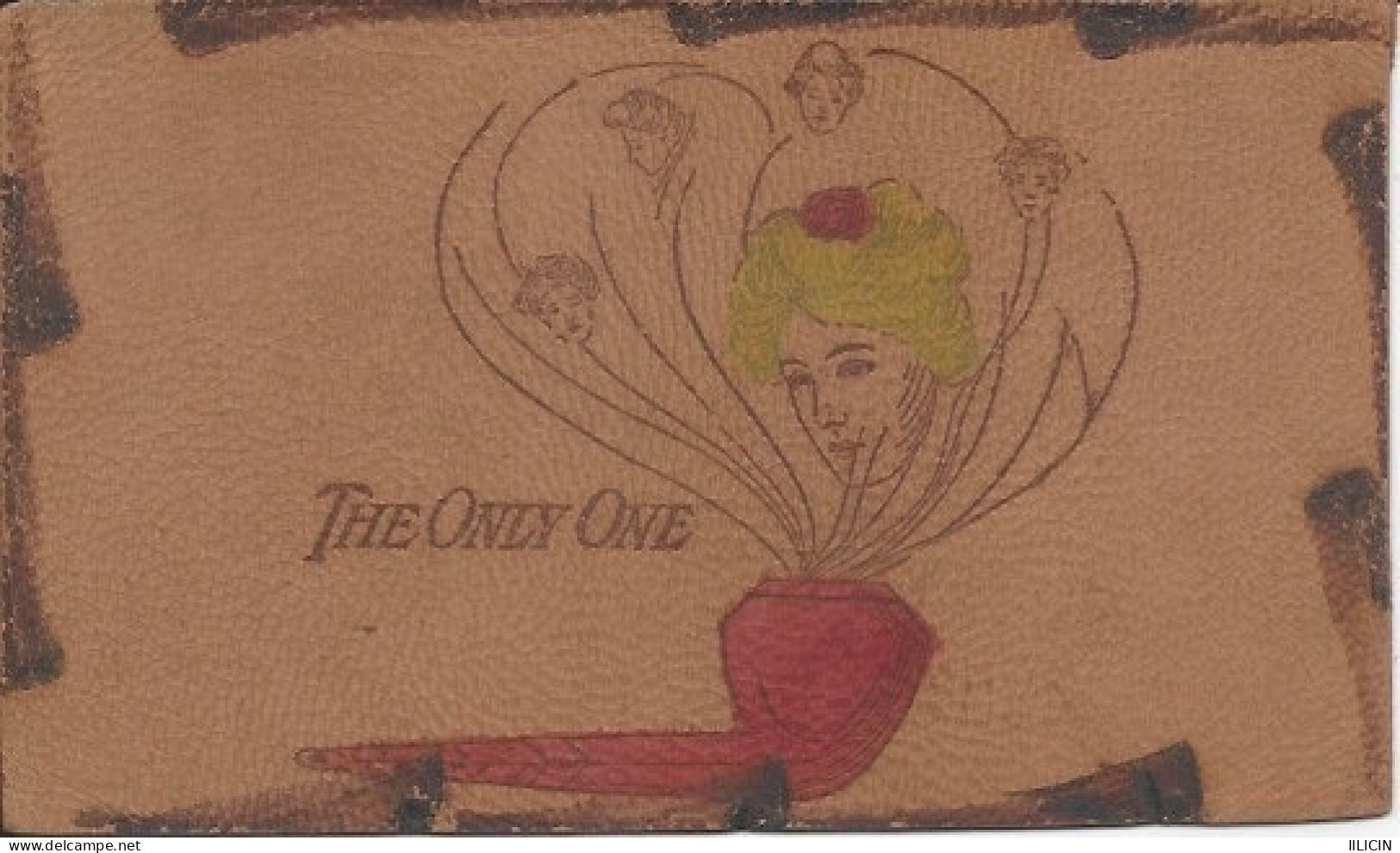 LEATHER Postcard RA016381 - Love Marriage "The Only One" Pipe - Noces