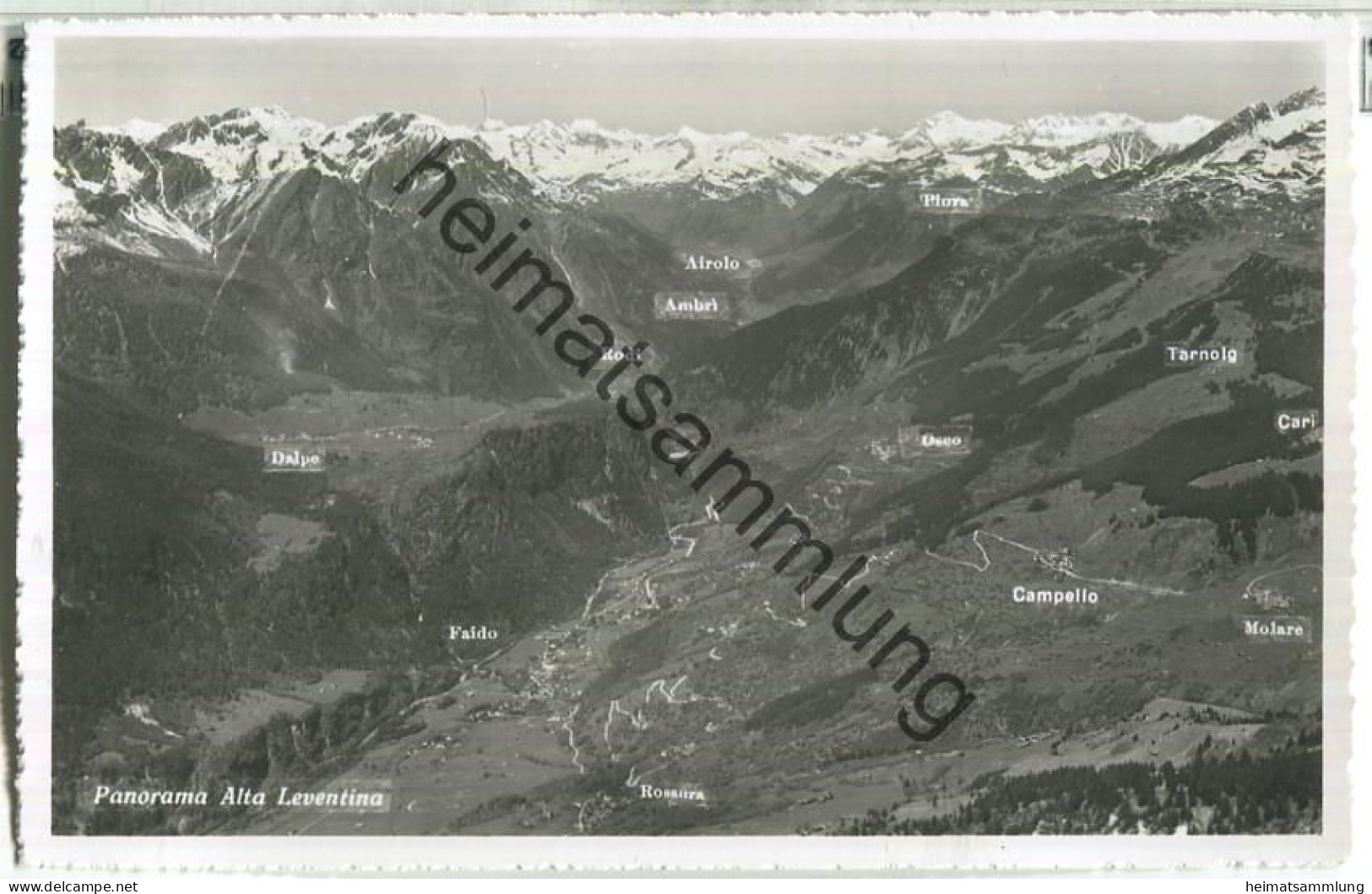 Panorama Alta Leventina - Foto-Ansichtskarte - Verlag W. Borelli Airolo 50er Jahre - Airolo