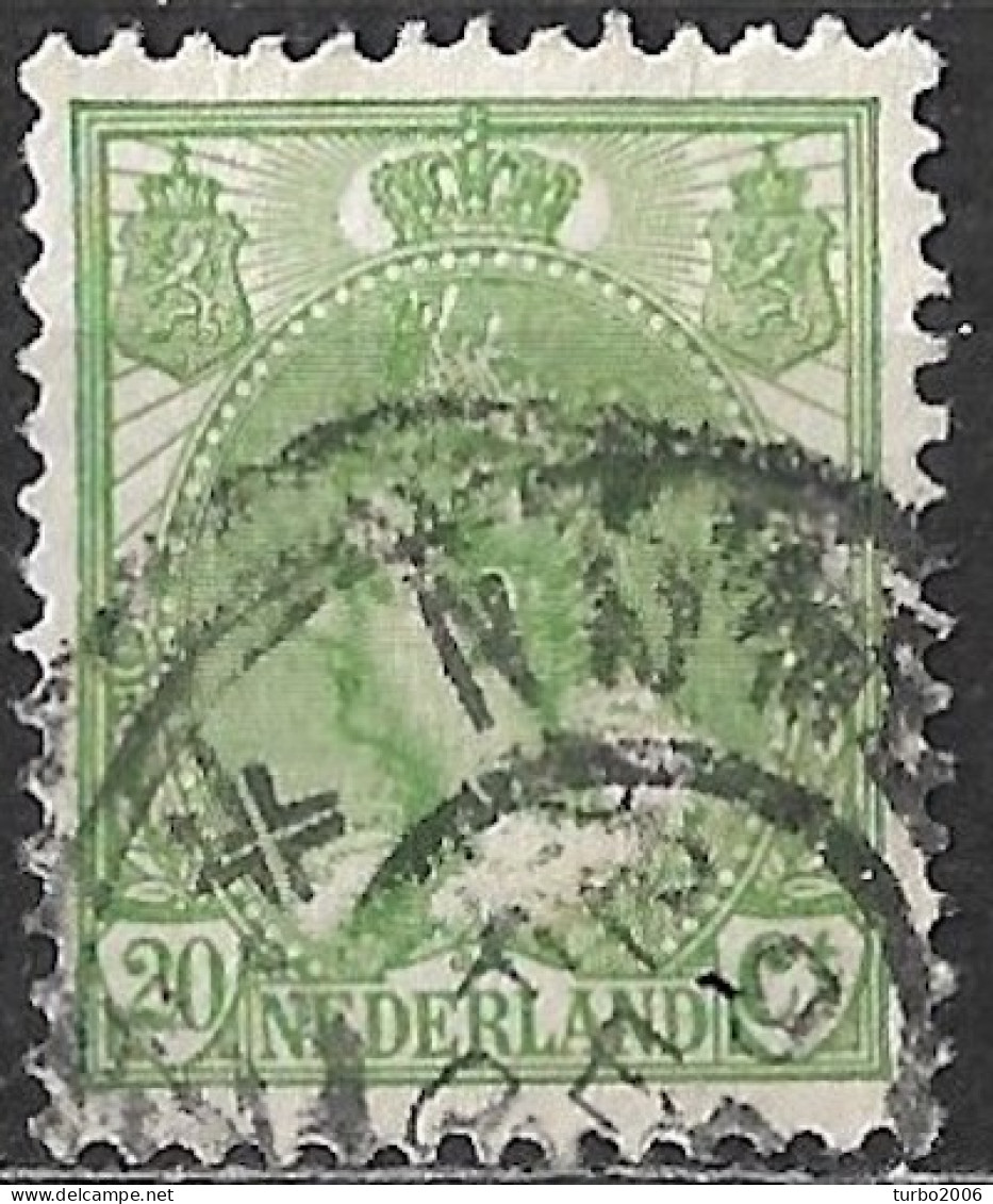 Groene Punt In Stralen Links In 1899 Koningin Wilhelmina 20 Cent Groen NVPH 68 - Variedades Y Curiosidades