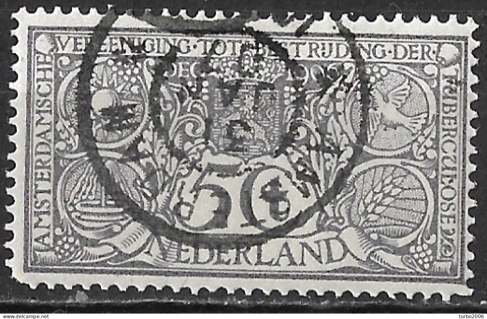 Grijze Punt Tussen L En O In 1906 Tuberculose Zegels 5 + 5 Grijs NVPH 86 - Errors & Oddities