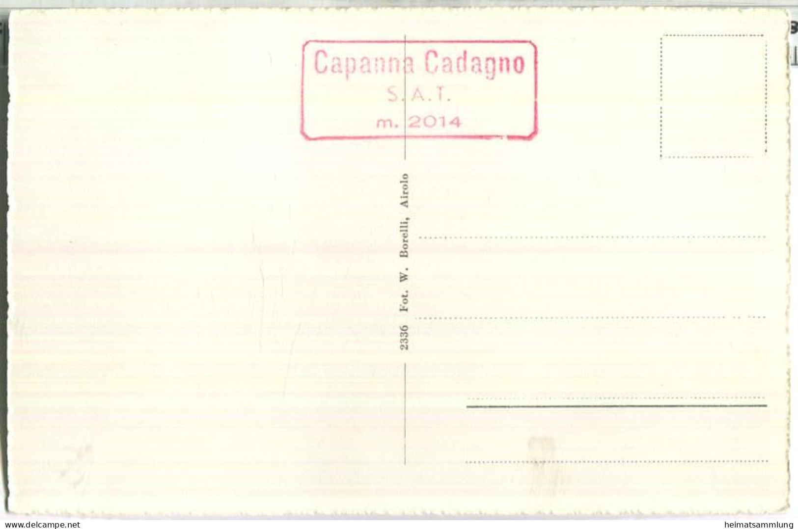 Capanna Cadagno - Foto-Ansichtskarte - Verlag W. Borelli Airolo 50er Jahre - Airolo
