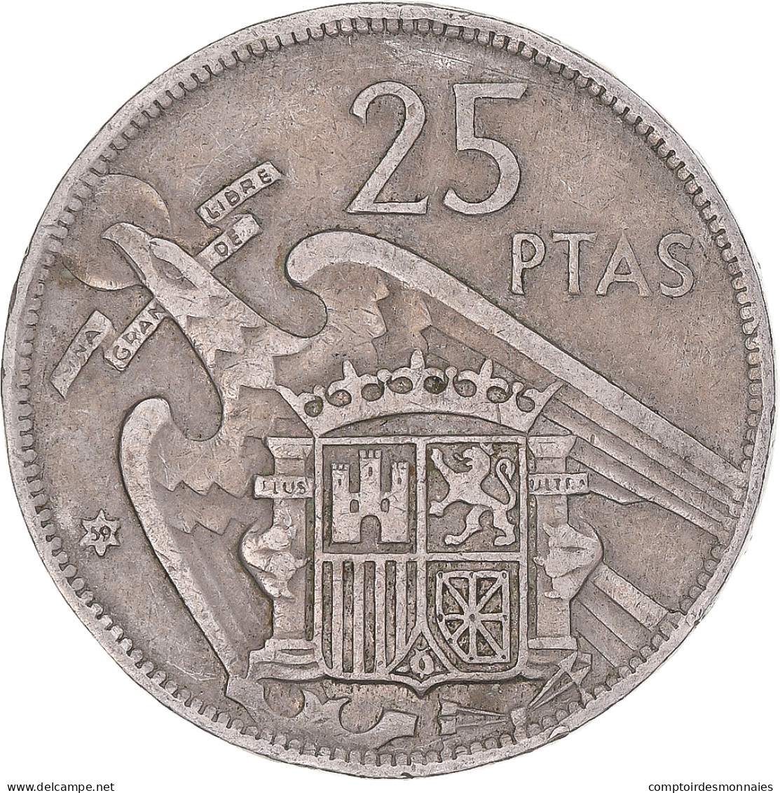 Monnaie, Espagne, 25 Pesetas, 1959 - 25 Peseta