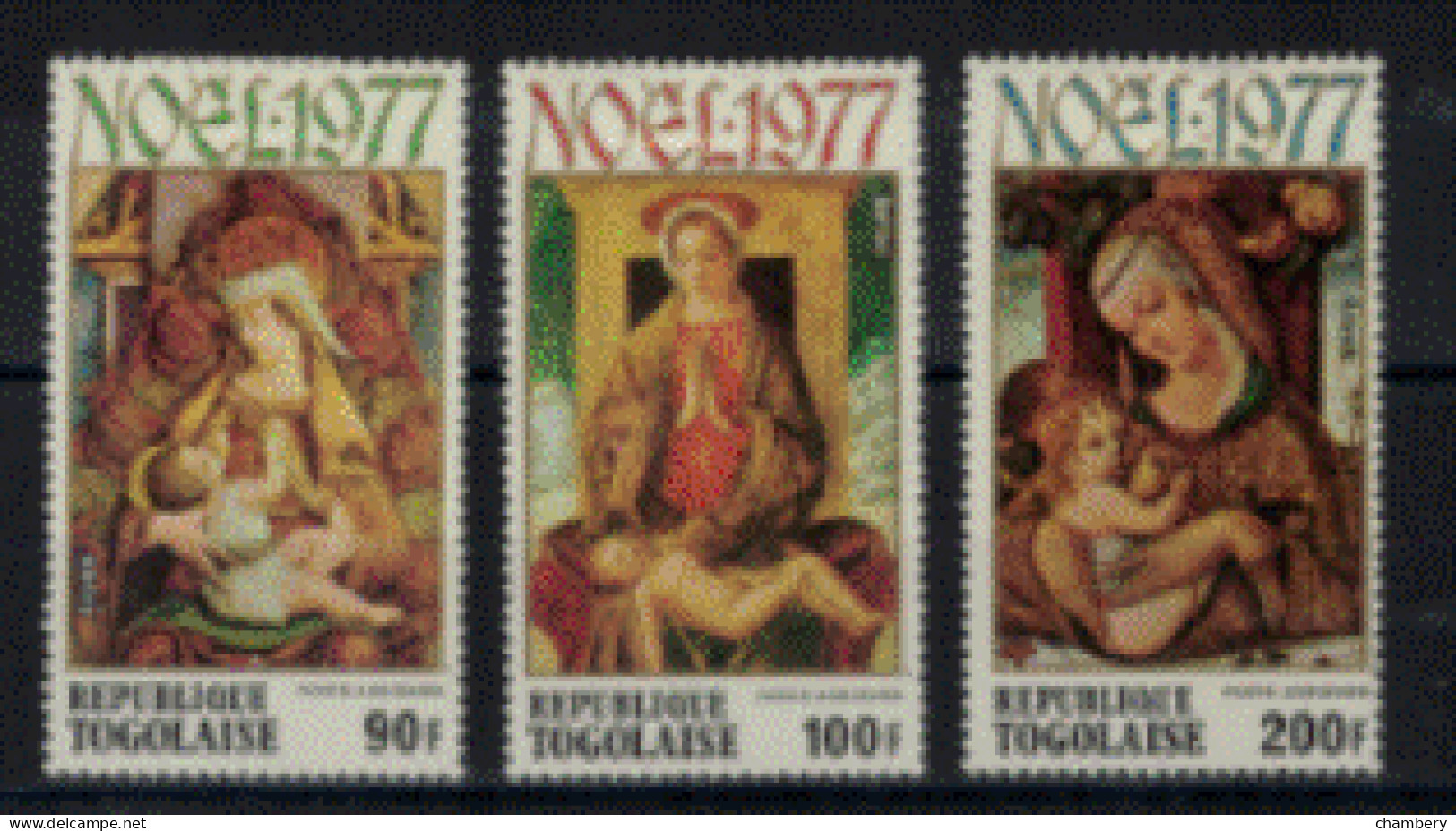 Togo - Poste Aérienne - "Noël - Tableaux De La Vierge Et L'Enfant" - Série Neuve 1* N° 333 à 335 De 1977 - Togo (1960-...)