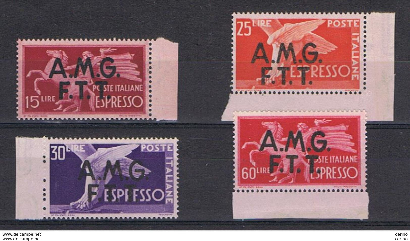 TRIESTE  A:  1947/48  ESPRESSO  DEMOCRATICA  -  S. CPL. 4  VAL. N. -  SASS. 1/4 - Express Mail