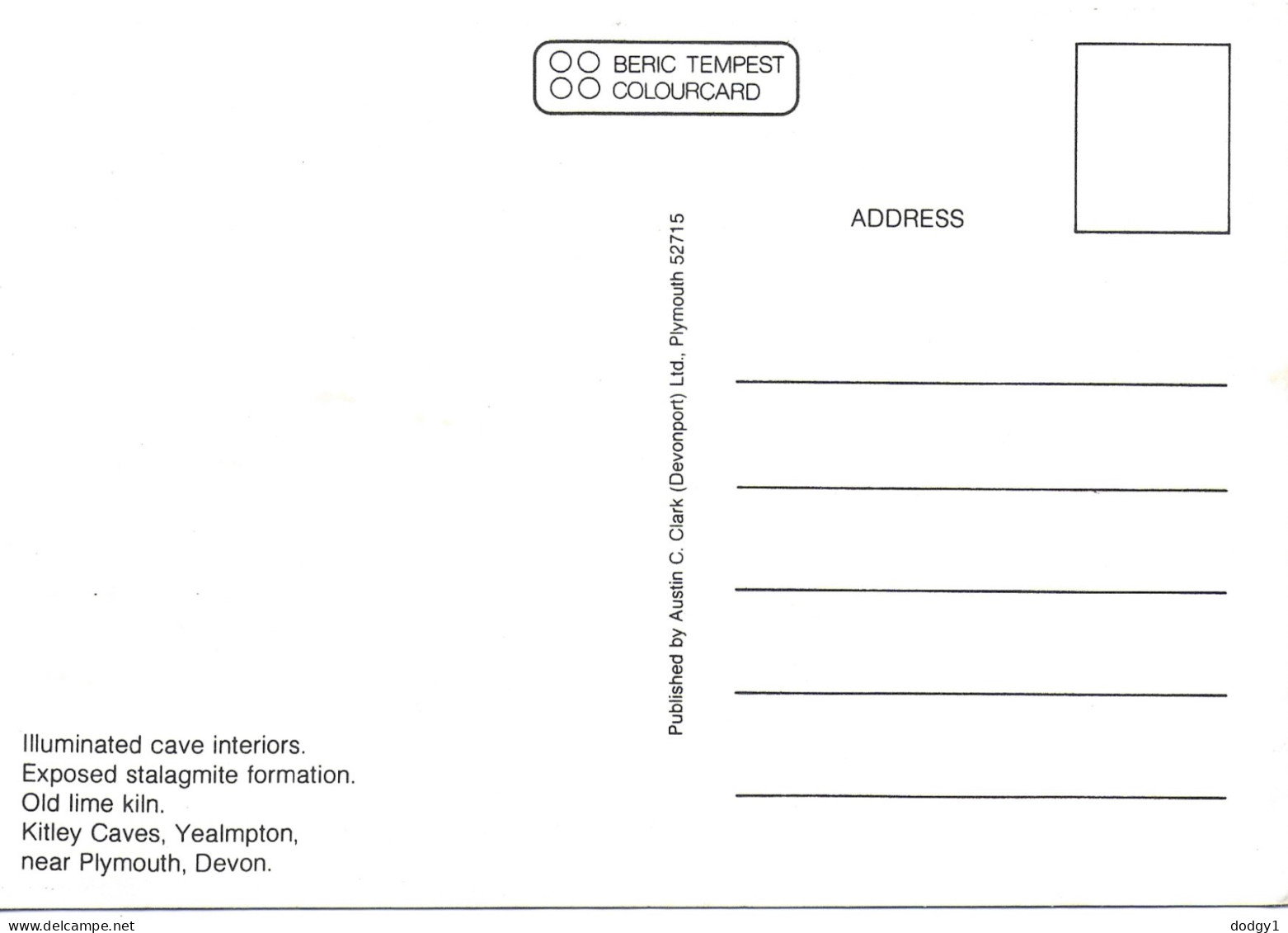SCENES FROM KITLEY CAVES, YEALMPTON, PLYMOUTH, DEVON, ENGLAND. UNUSED POSTCARD   Wp2 - Plymouth