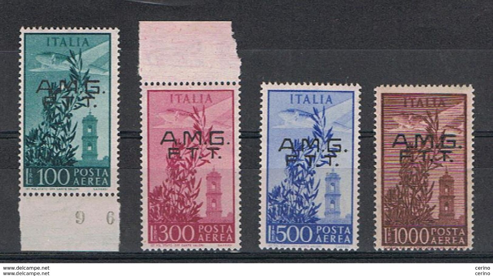 TRIESTE  A:  1948  P.A. CAMPIDOGLIO  -  S. CPL. 4  VAL. N. -  SASS. 13/16 - Airmail