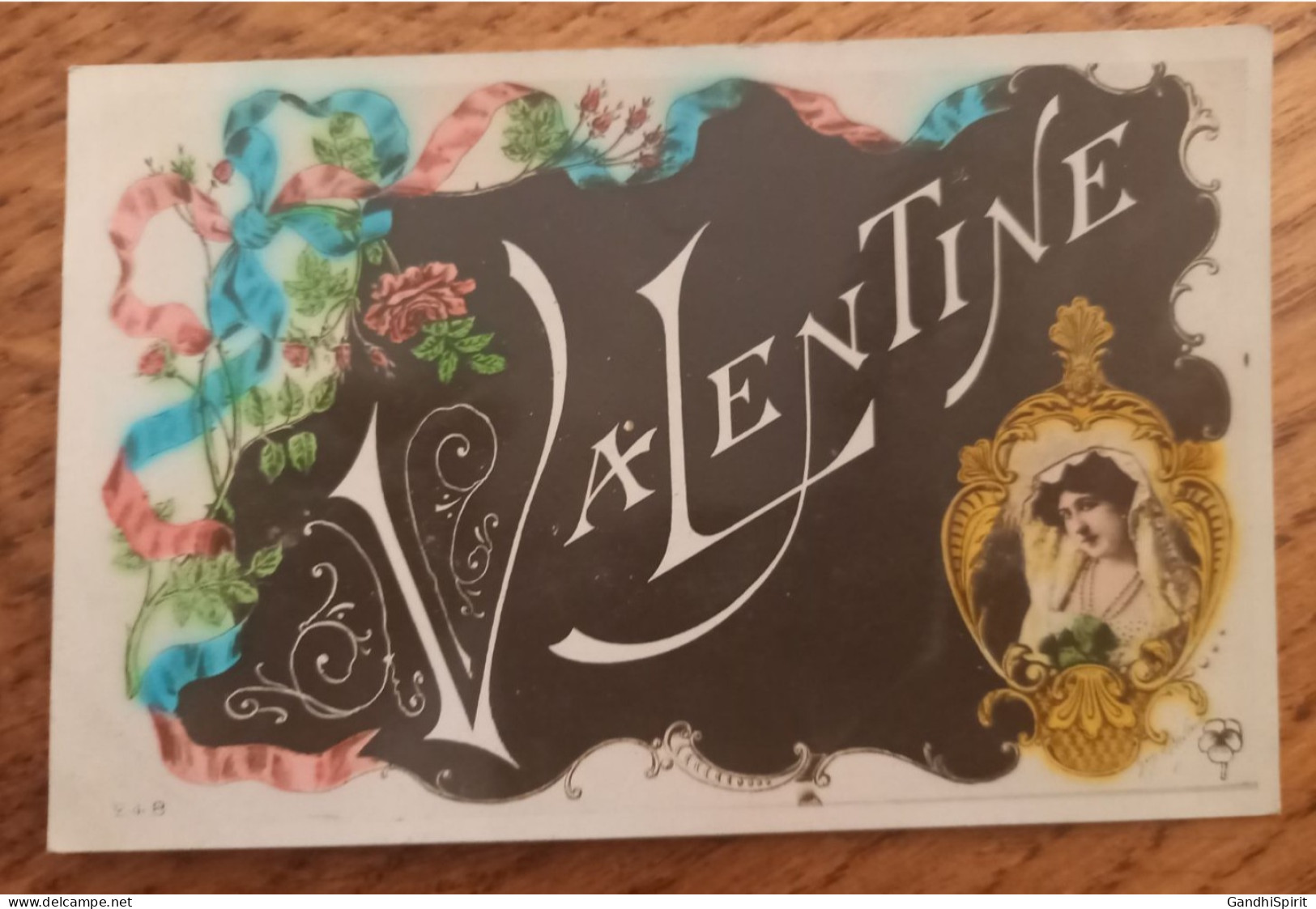 Prénom - Valentine - Jolie Carte Art Nouveau Envoyée De Racines, Aube Par Michaut Ernest - Prénoms