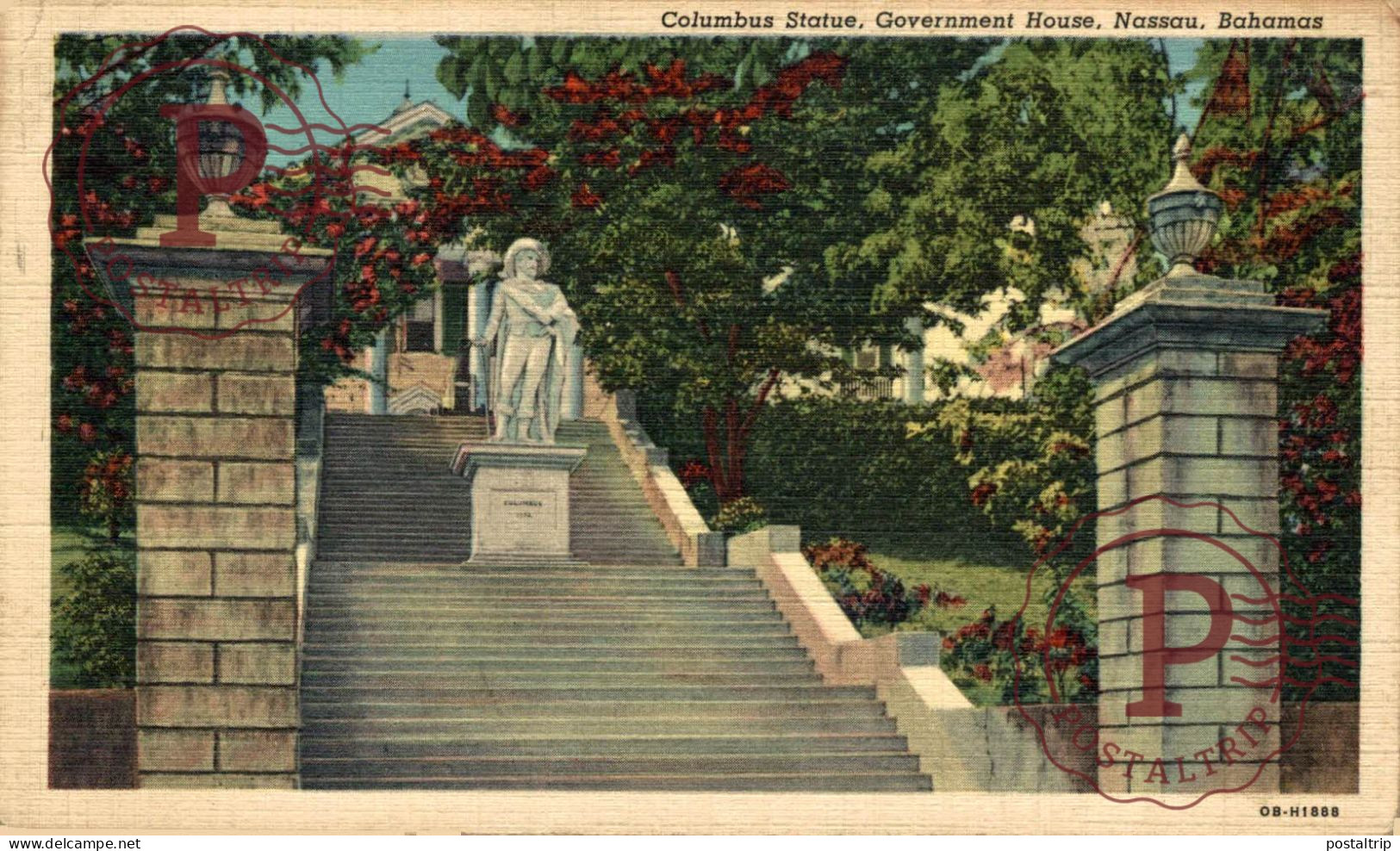 ANTILLAS / ANTILLES. BAHAMAS. COLUMBUS STATUE. GOVERNMENT HOUSE , NASSAU - Bahamas