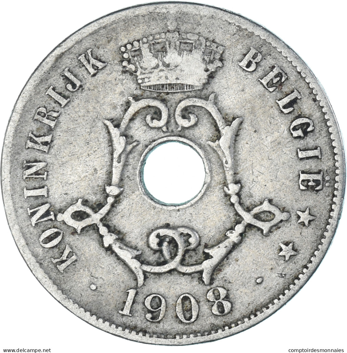 Monnaie, Belgique, 25 Centimes, 1908 - 25 Cent