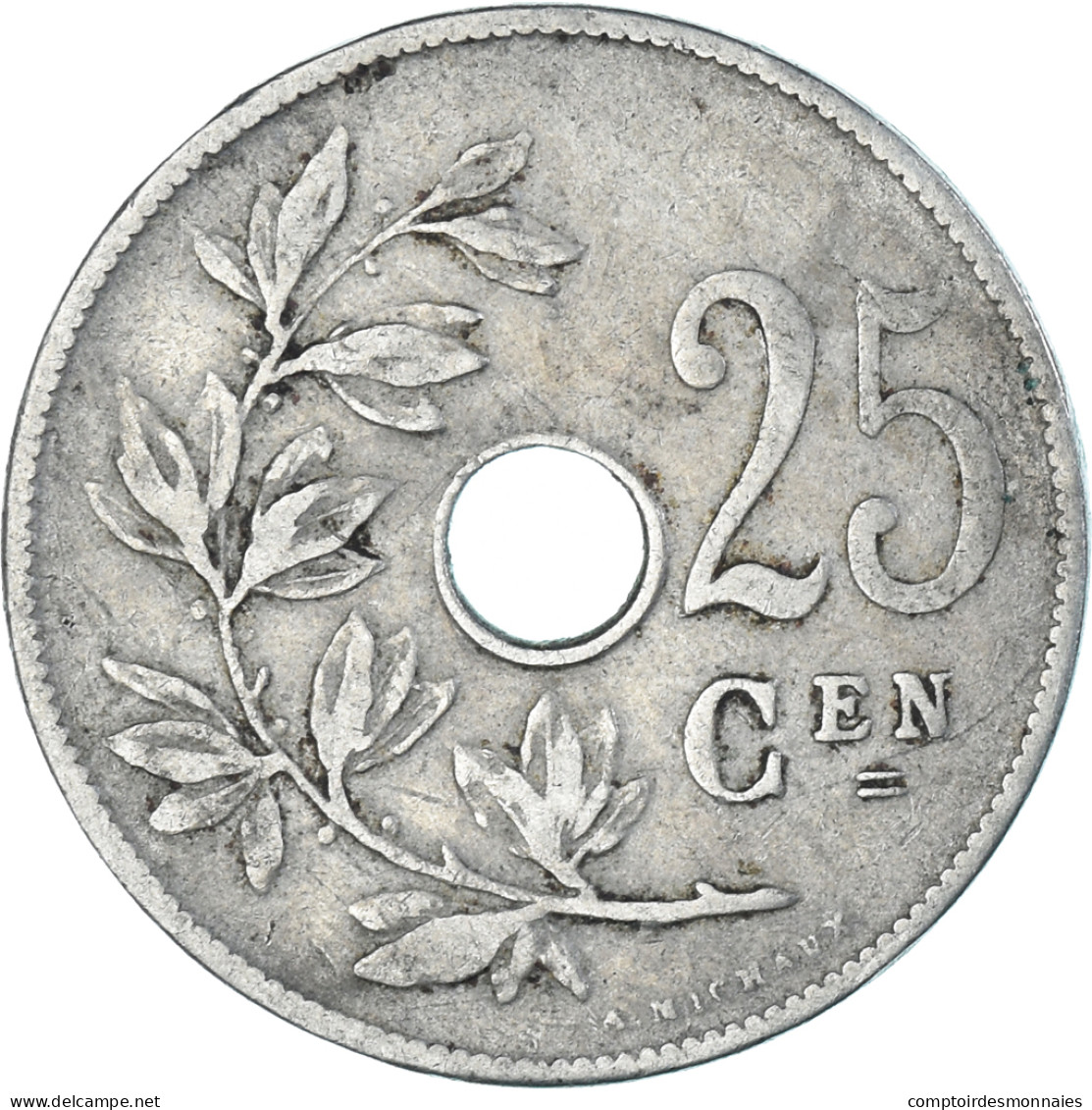 Monnaie, Belgique, 25 Centimes, 1908 - 25 Cent
