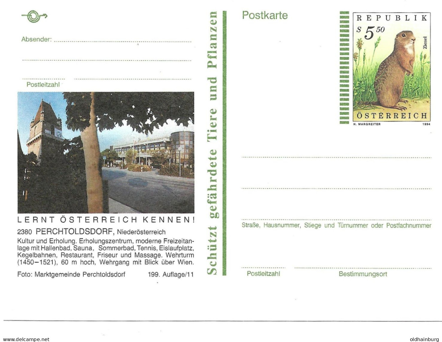 0556w: Bildpostkarte 2380 Perchtoldsdorf- Wehrturm, Jahrgang 1994, Ungelaufen - Perchtoldsdorf