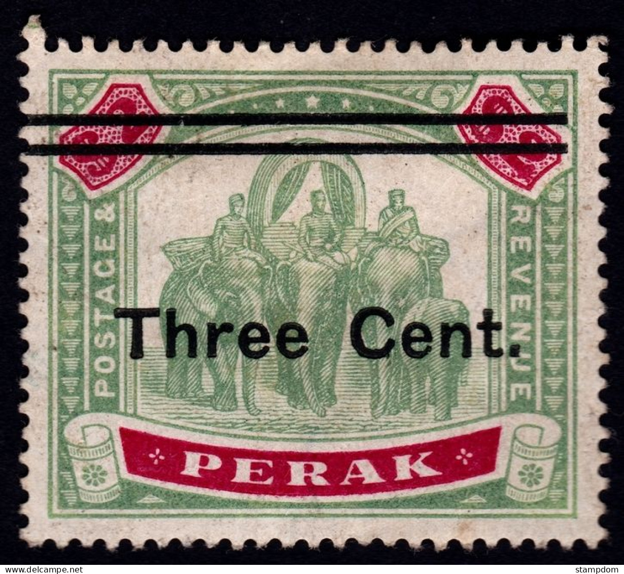 PERAK 1900 Surcharged 3c On $2 Sc#68 - MNG @TE241 - Perak