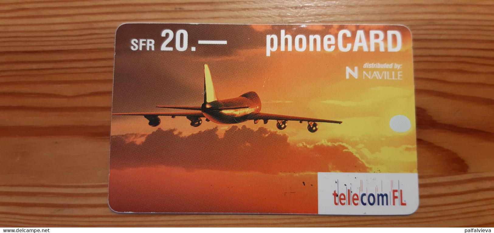 Prepaid Phonecard Liechtenstein - Airplane, Sunset - Liechtenstein