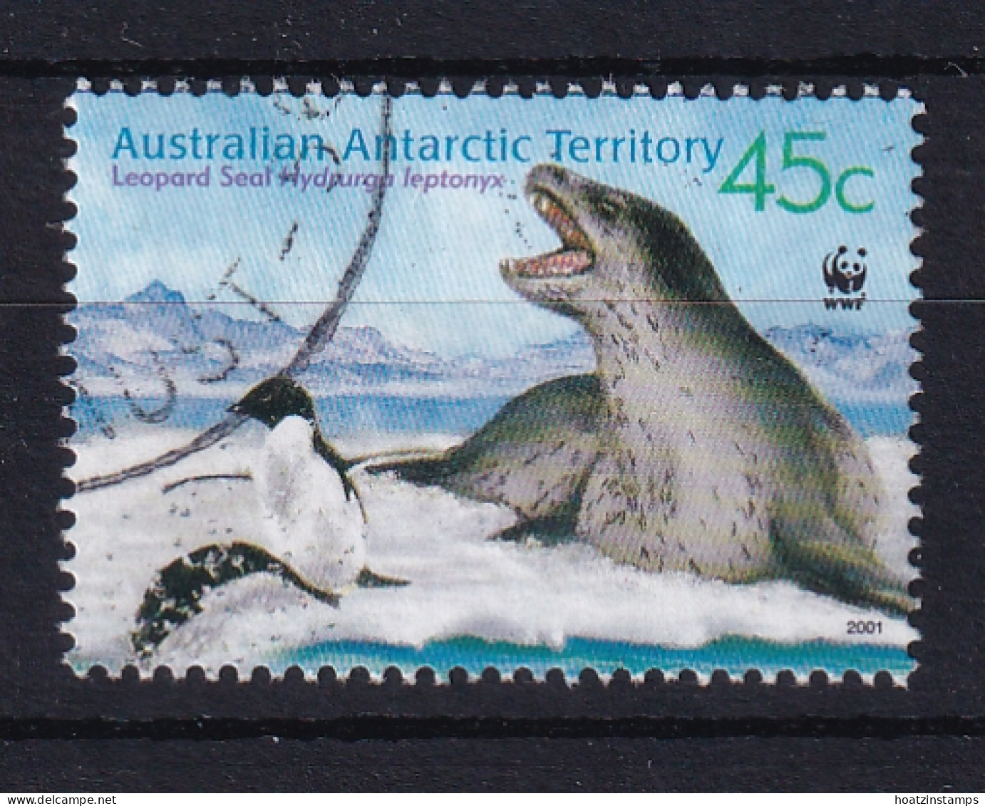 AAT (Australia): 2001   Endangered Species - Leopard Seal  SG155   45c  Used  - Usati