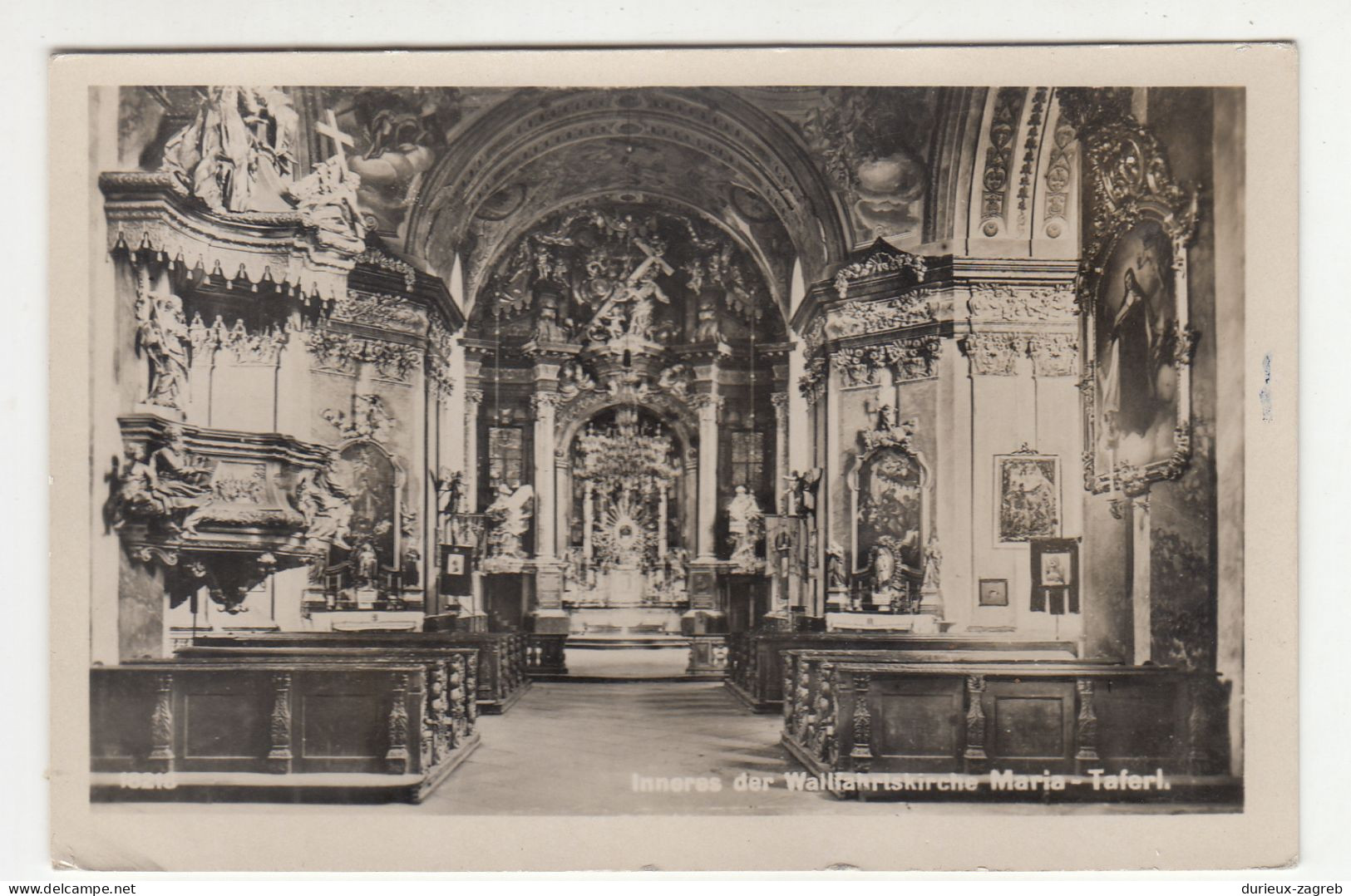 Inneres Der Wahlfarhtkirche Marie-Taferl Old Postcard Posted 194? B230720 - Melk