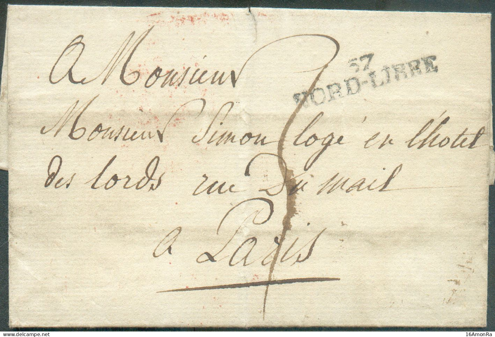 LSC De 1810 Avec Griffe Noire 57 NORD-LIBRE Vers Paris; Port De 3 Décimes.  TB Frappe  -  - 21352 - 1794-1814 (French Period)