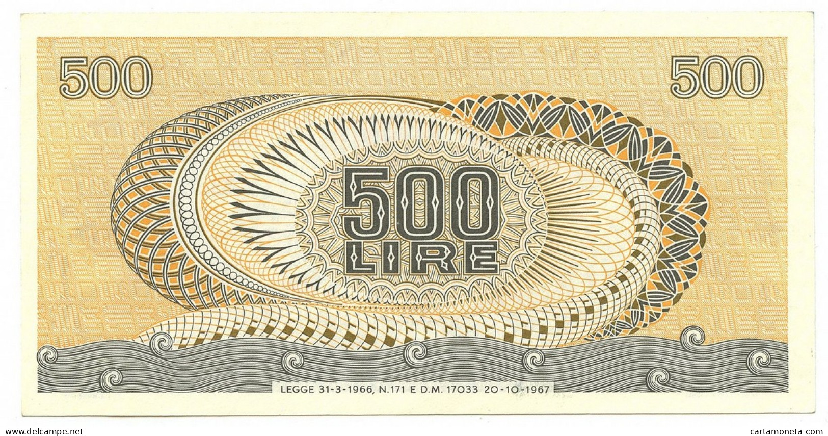 500 LIRE BIGLIETTO DI STATO ARETUSA SERIE SPEC. SOSTITUTIVA W03 20/10/1967 SUP+ - Other & Unclassified