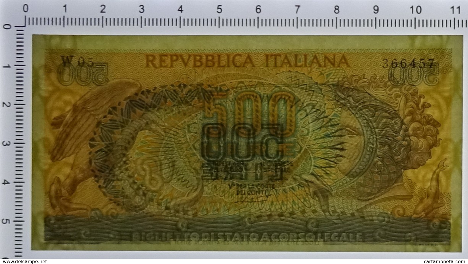 500 LIRE BIGLIETTO DI STATO ARETUSA SERIE SOSTITUTIVA W05 23/04/1975 QFDS - Autres & Non Classés