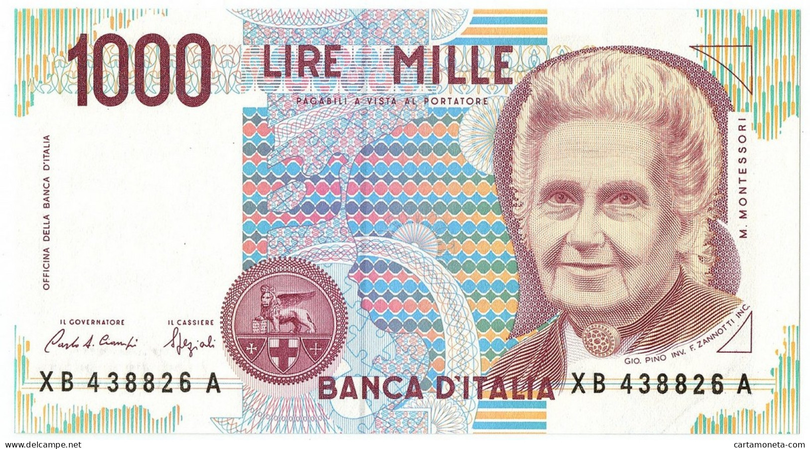 1000 LIRE MARIA MONTESSORI SERIE SOSTITUTIVA XB 12/11/1993 QFDS - Altri & Non Classificati