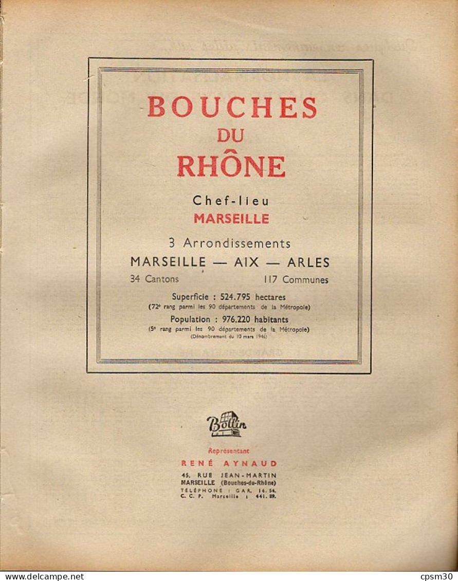 ANNUAIRE - 13 - Département Bouches Du Rhône - Année 1947 - édition Didot-Bottin - 358 Pages - Telefonbücher