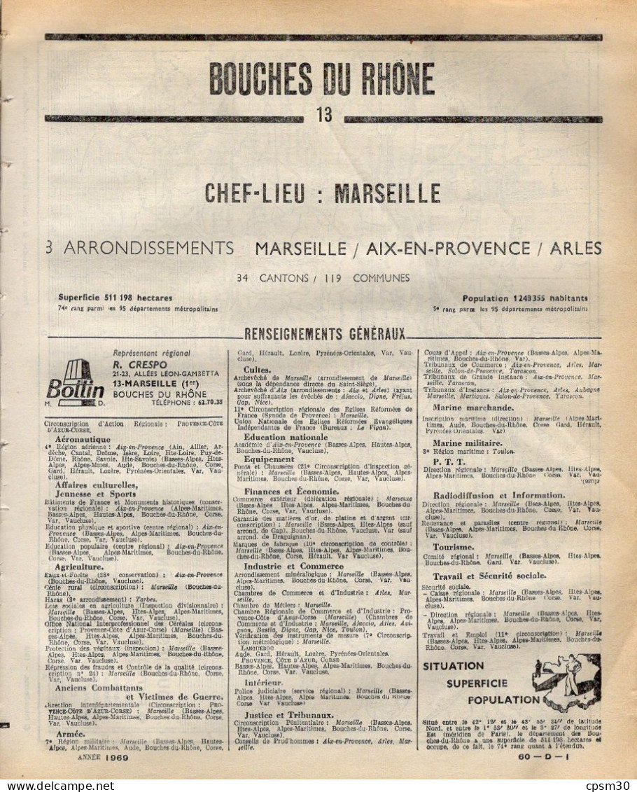 ANNUAIRE - 13 - Département Bouches Du Rhône - Année 1952 édition Didot-Bottin - 368 Pages - Telefonbücher