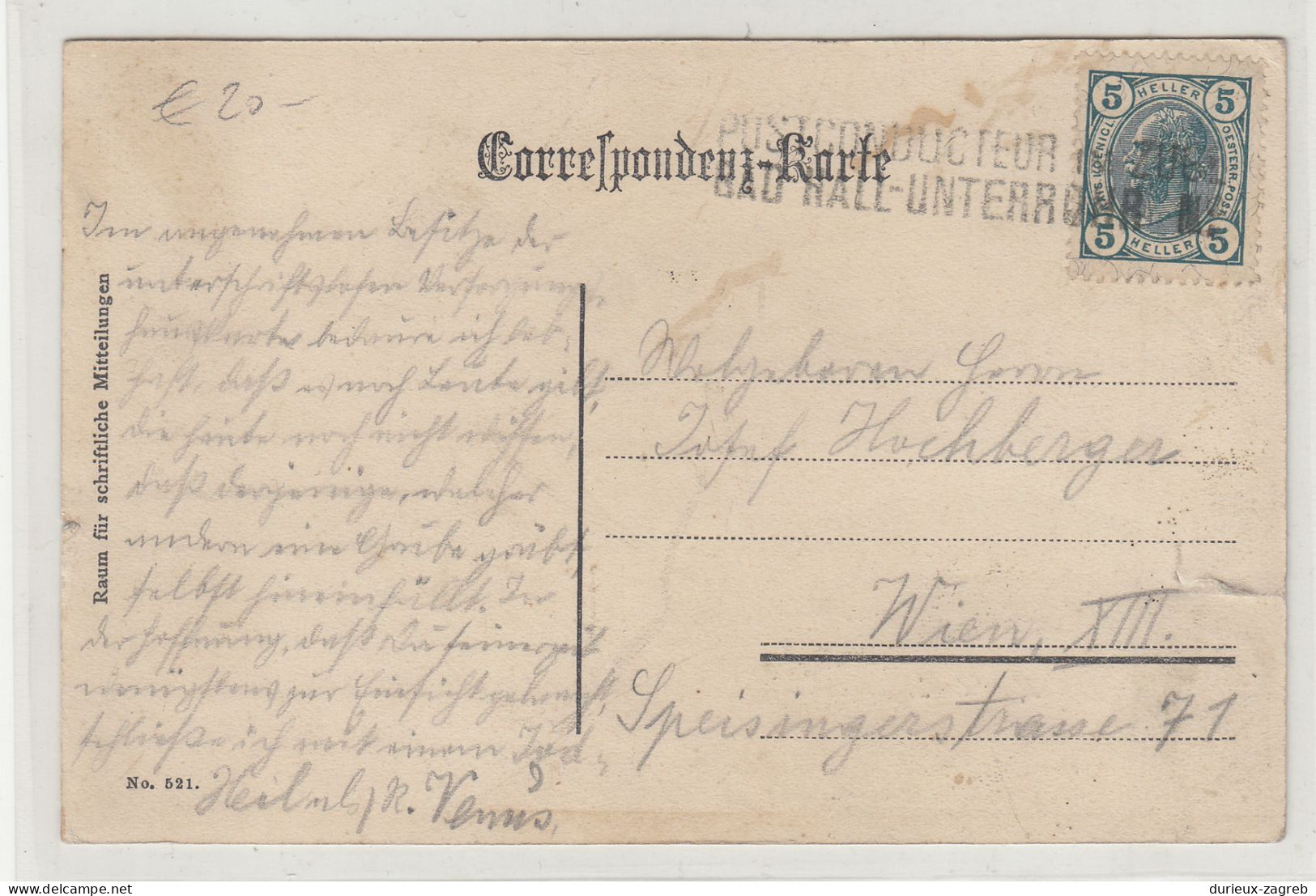 Bad Hall Old Postcard Posted 190? - Railway Postmark Bad Hall-Unterrohr B230720 - Bad Hall