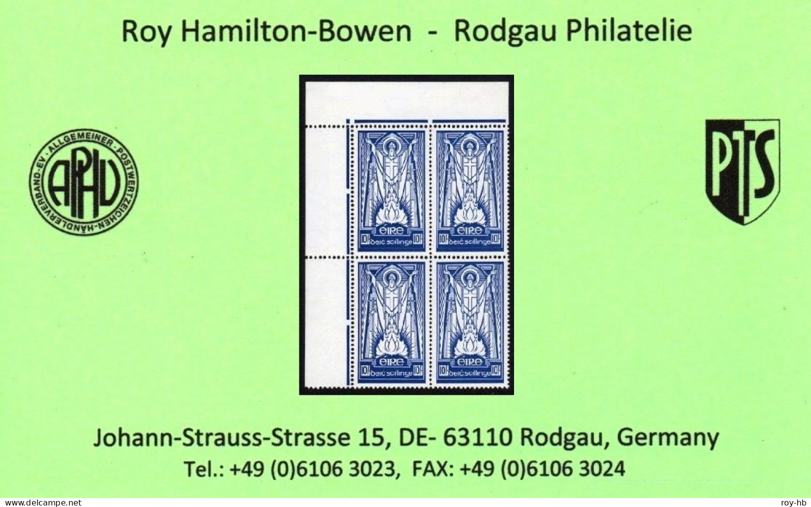 1945 10/- On Cream Paper, Top Left Corner Block Of 4, U/m Mint And Brilliantly Fresh, Very Well Centred For These. - Neufs